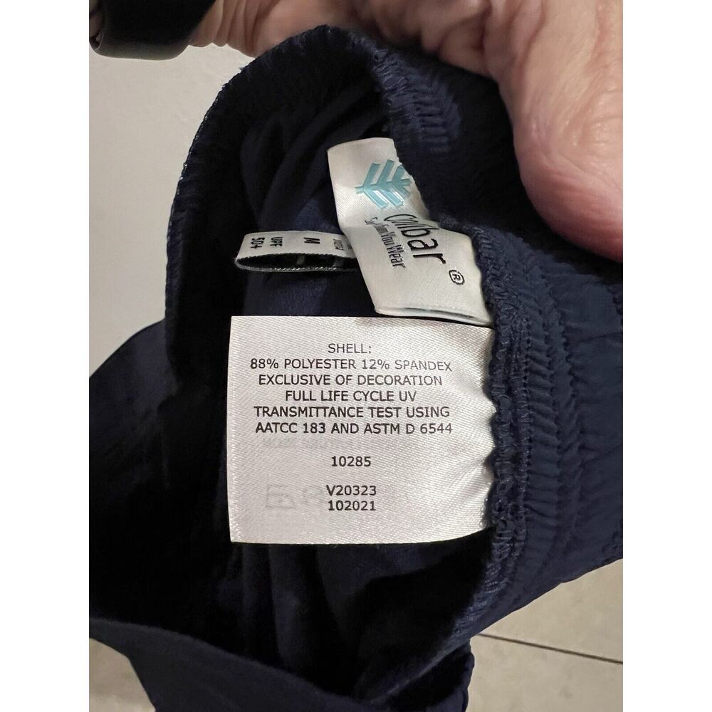 Coolibar Blue Swim Capri Pants Sz M Upf 50 Beachwear Resort Pockets - Picture 6 of 7